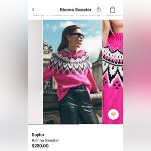 SAYLOR Vibrant Pink Patterned Sweater